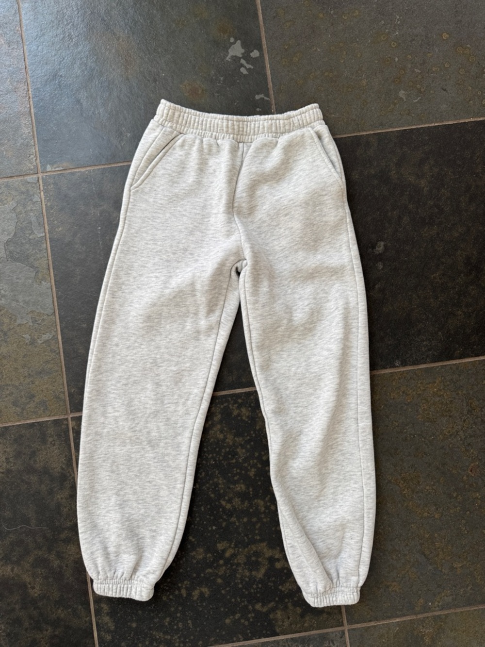 Zara Light Gray Kids Sweatpants with Elastic Cuffs